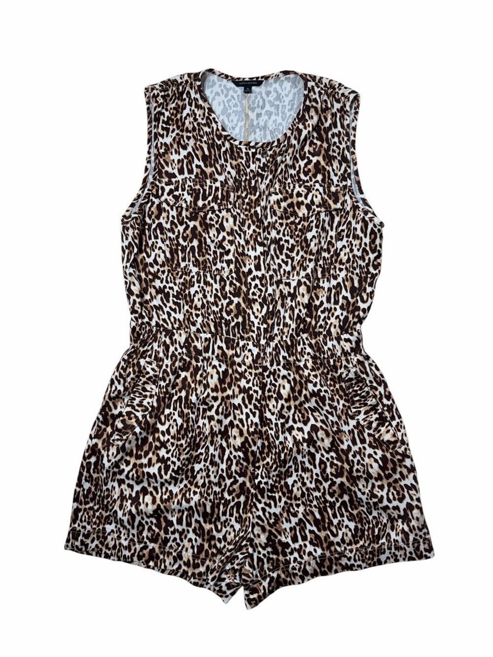 Banana Republic Leopard Print Sleeveless Romper Womens 16